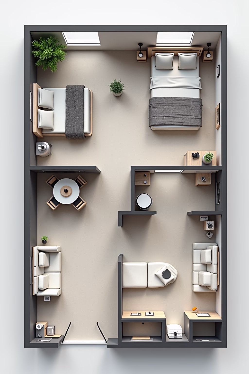 1 zimmer wohnung einrichten 30qm outline 2