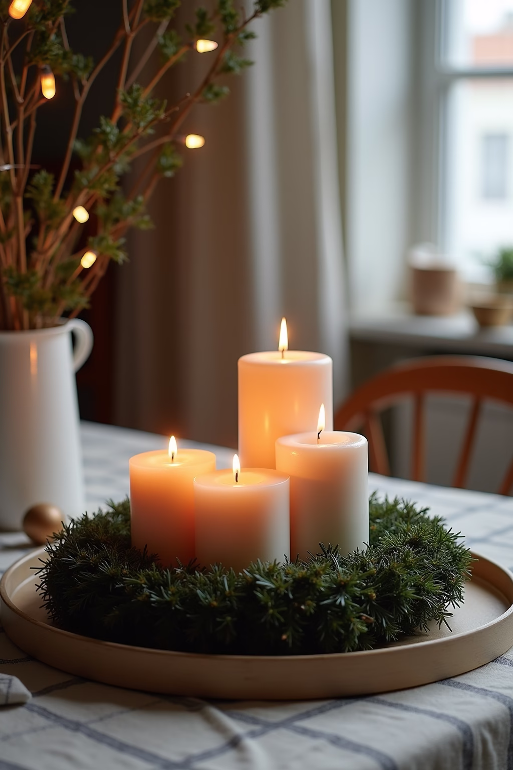 adventskranz modern tablett outline 1