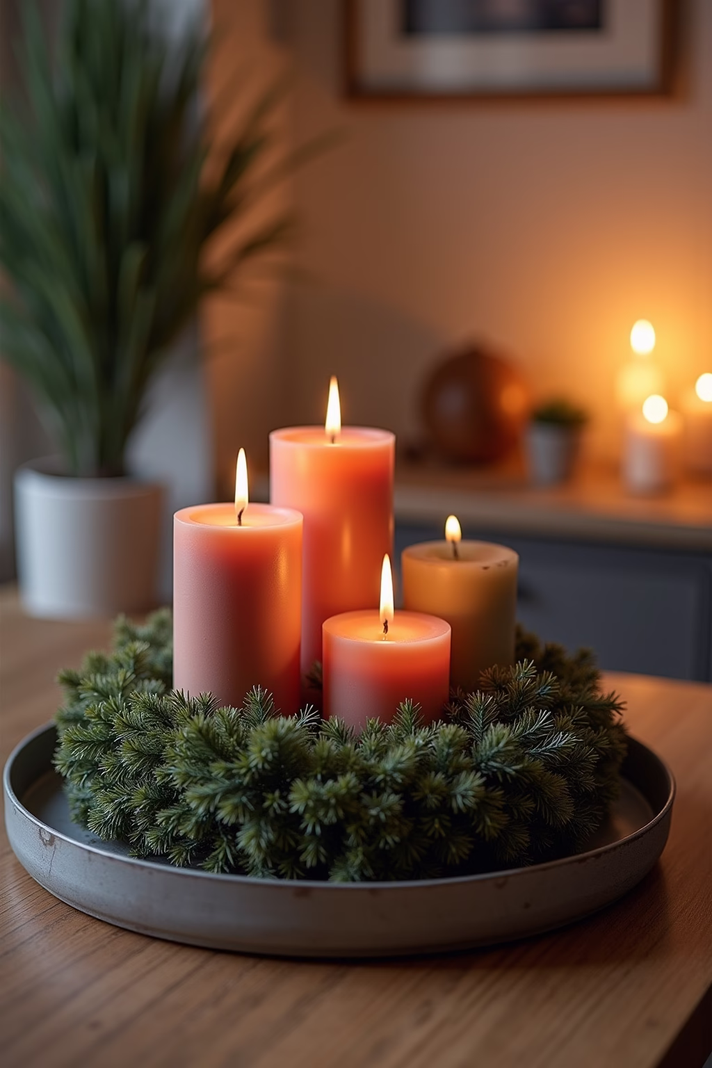 adventskranz modern tablett outline 4