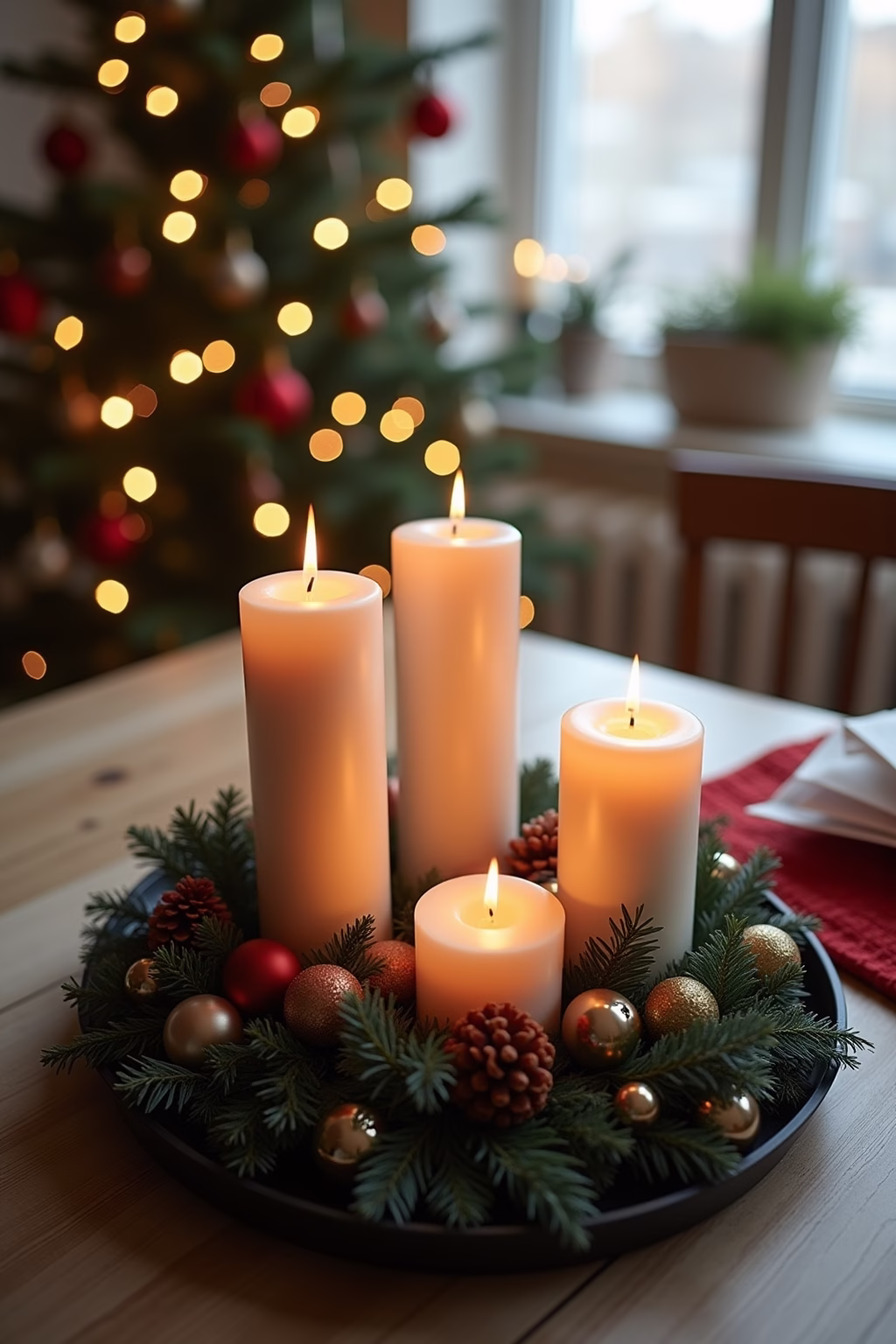 adventskranz modern tablett outline 5