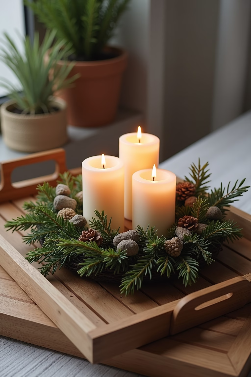 adventskranz modern tablett outline 6