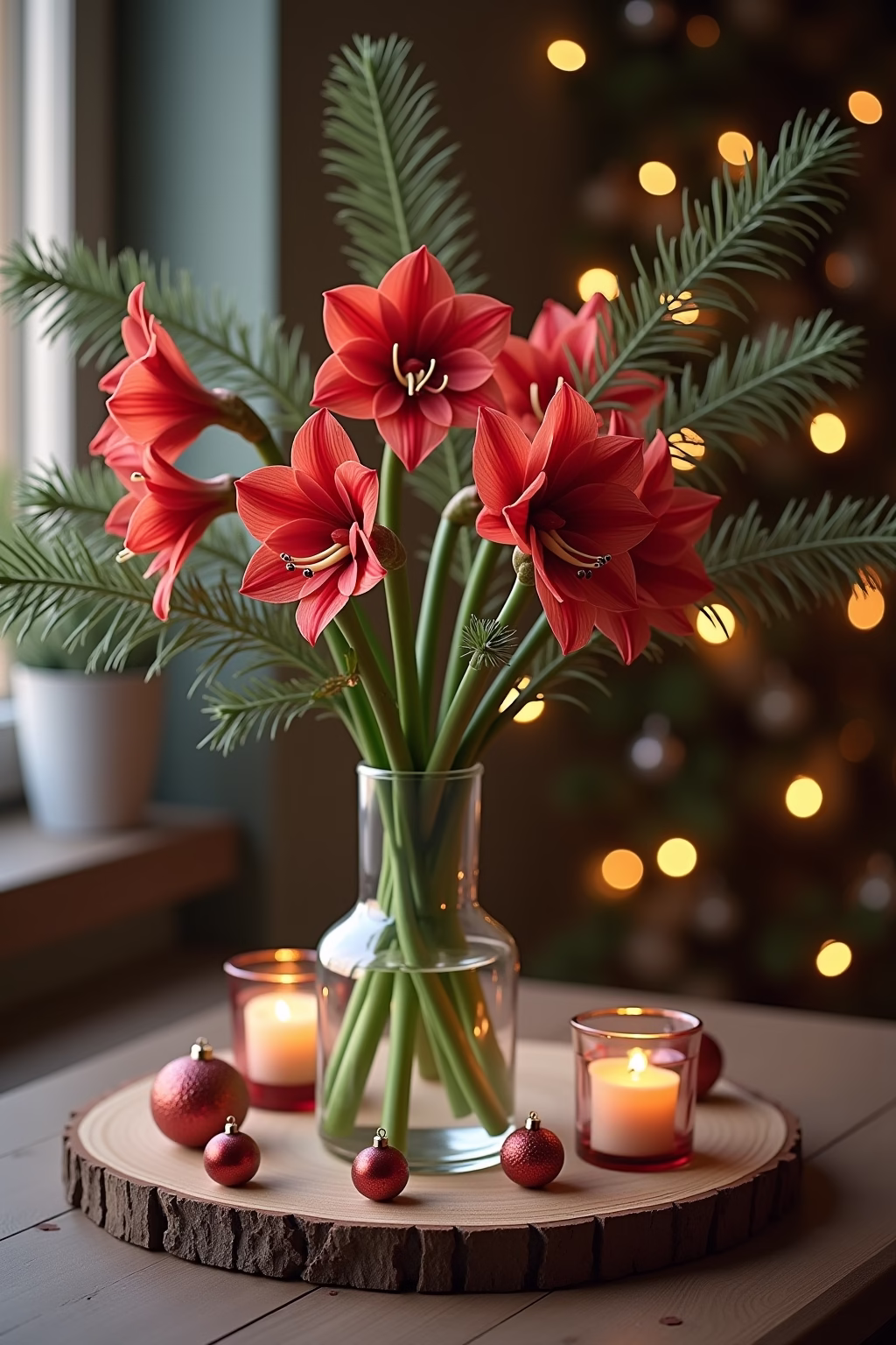 amarilis deko weihnachten outline 3