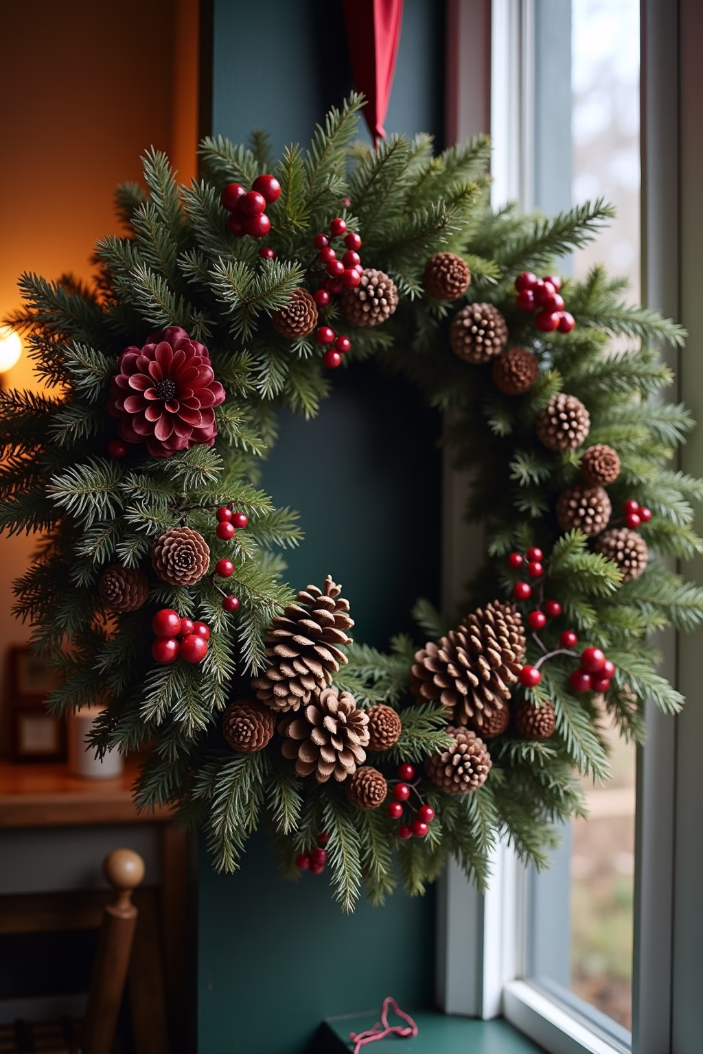 deko weihnachten tuerkranz outline 2