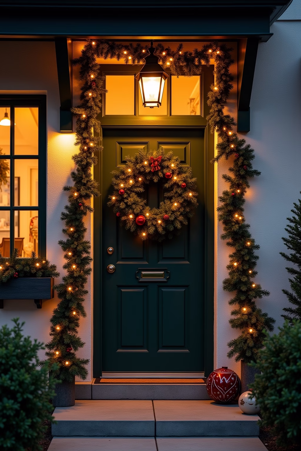 haustuer weihnachtsdekoration outline 2