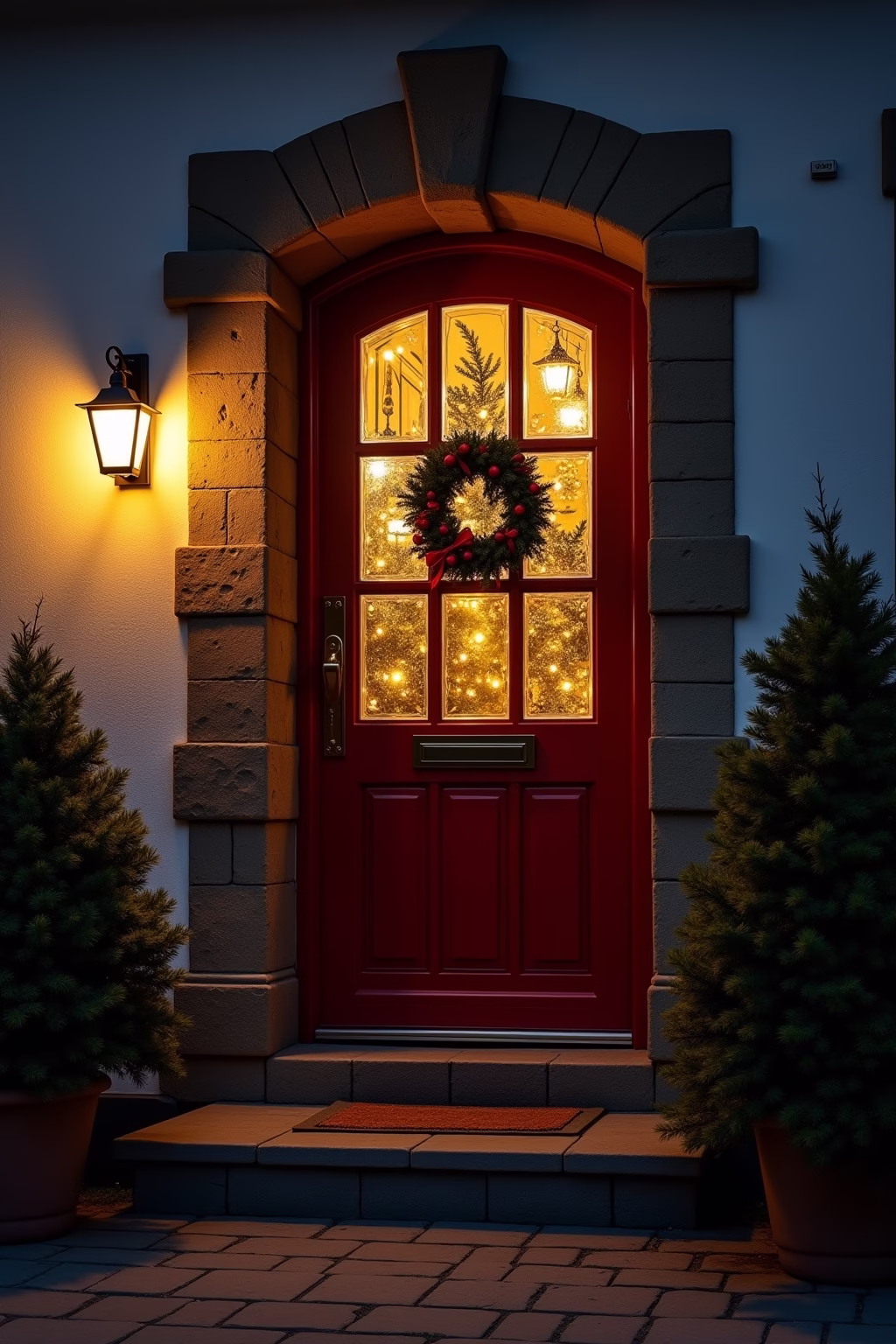 haustuer weihnachtsdekoration outline 5