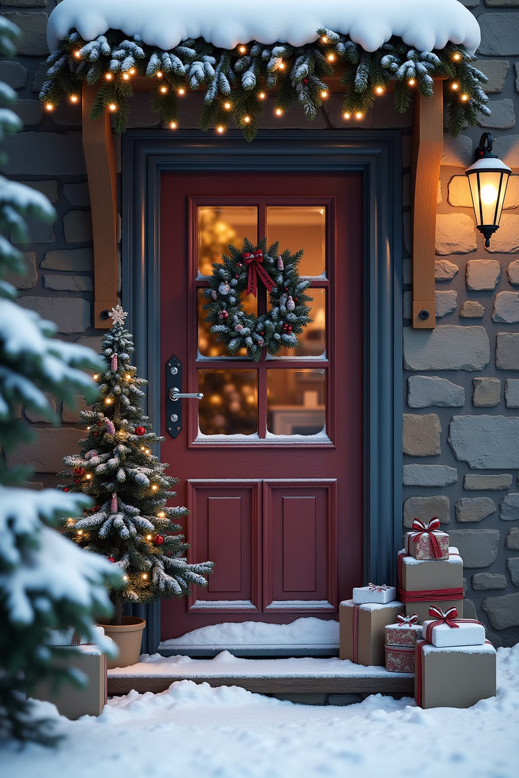 haustuer weihnachtsdekoration outline 6