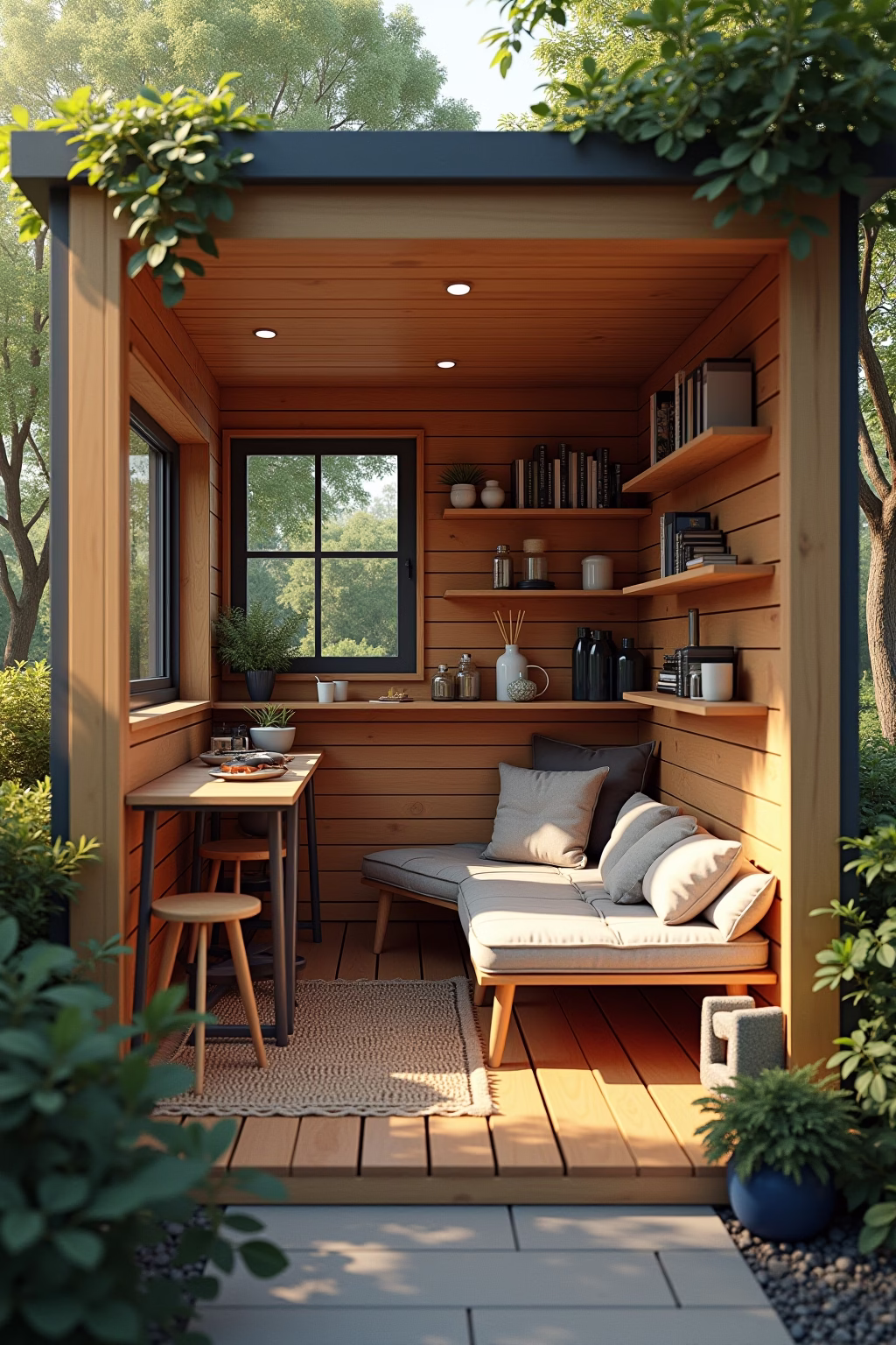 kleine gartenlaube einrichten outline 4