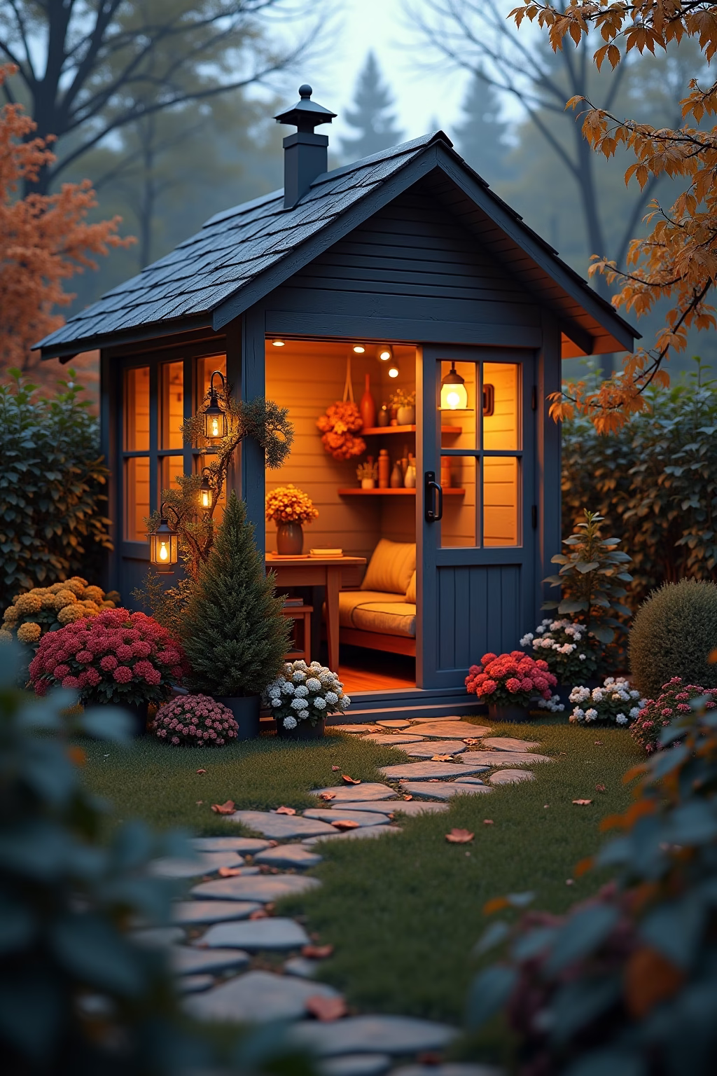 kleine gartenlaube einrichten outline 8