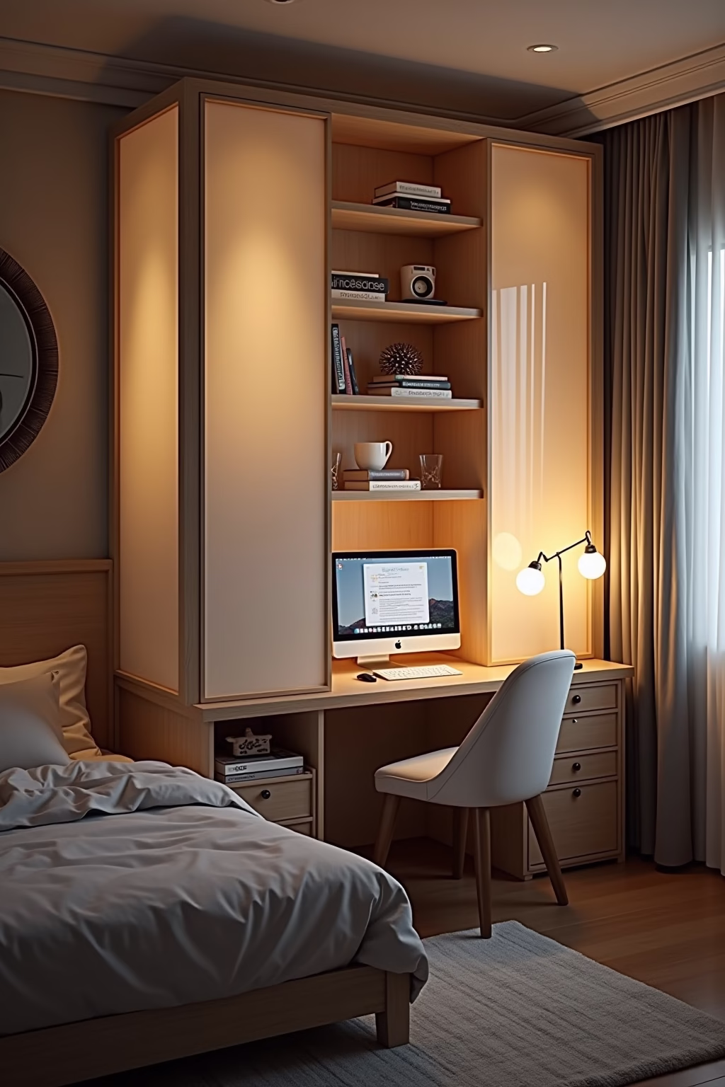 8 Tipps: Kleines Schlafzimmer mit Büro einrichten 19 kleines schlafzimmer mit buero einrichten outline 7