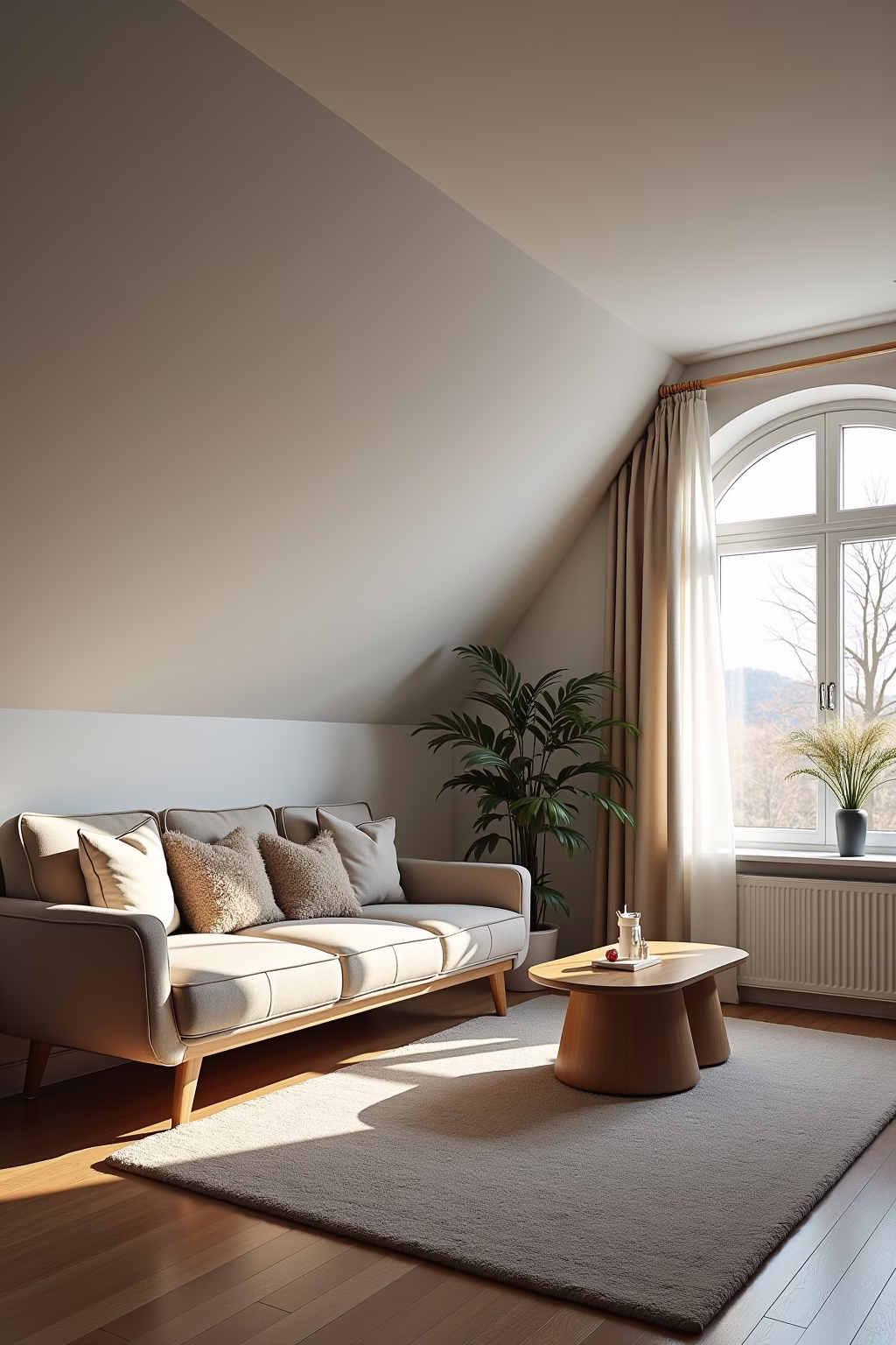 kleines wohnzimmer mit dachschraege einrichten outline 2