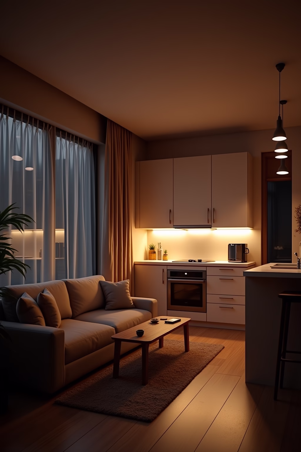 kleines wohnzimmer mit offener kueche einrichten outline 5