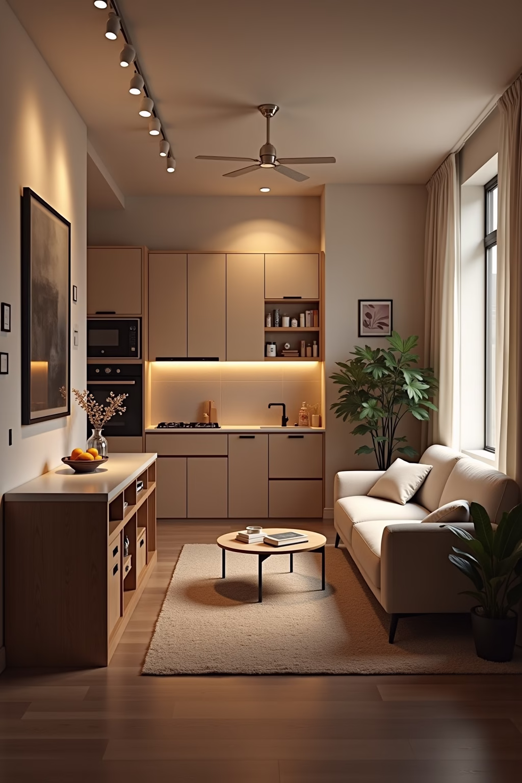 kleines wohnzimmer mit offener kueche einrichten outline 8