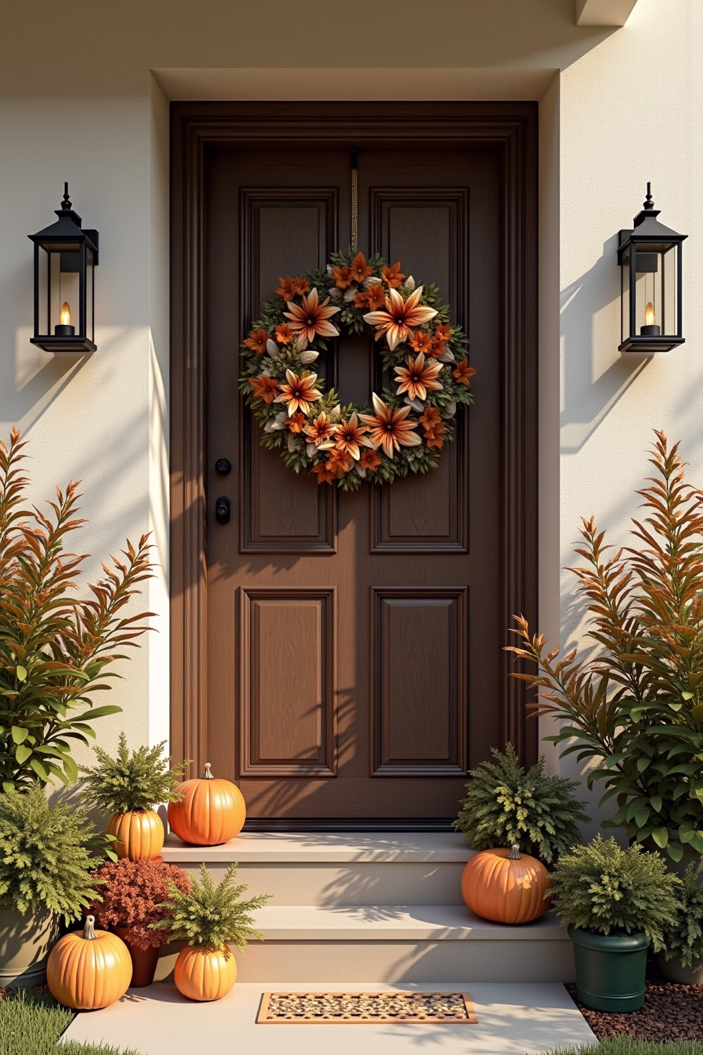 moderne deko vor der haustuer outline 3