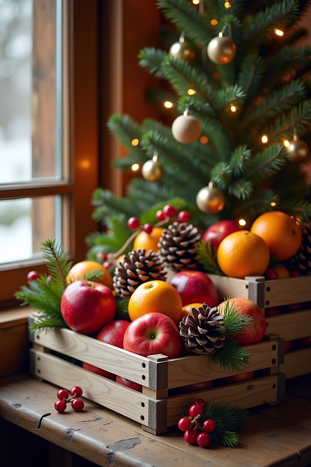 obstkisten deko weihnachten outline 2