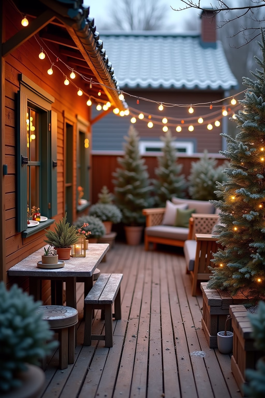 terrasse weihnachtlich dekorieren outline 8