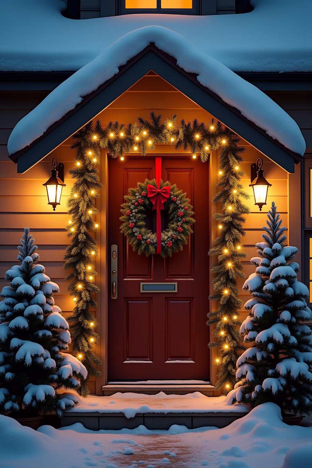 weihnachtsdeko draussen eingang outline 1