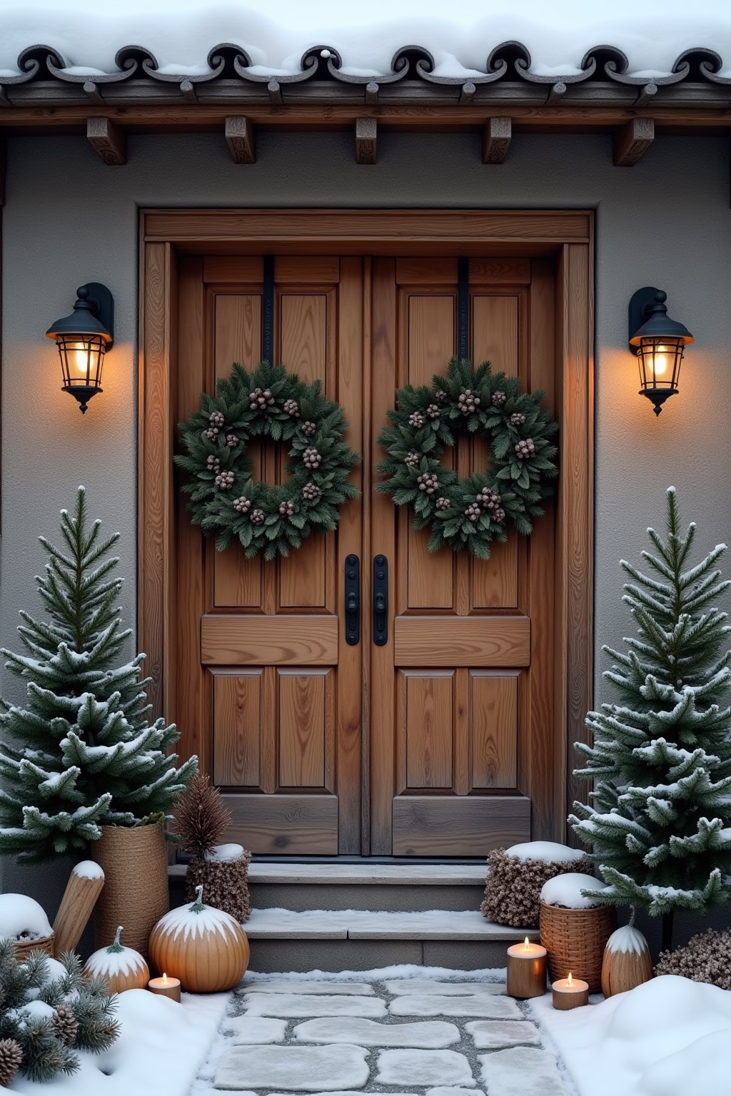 weihnachtsdeko draussen eingang outline 2 1