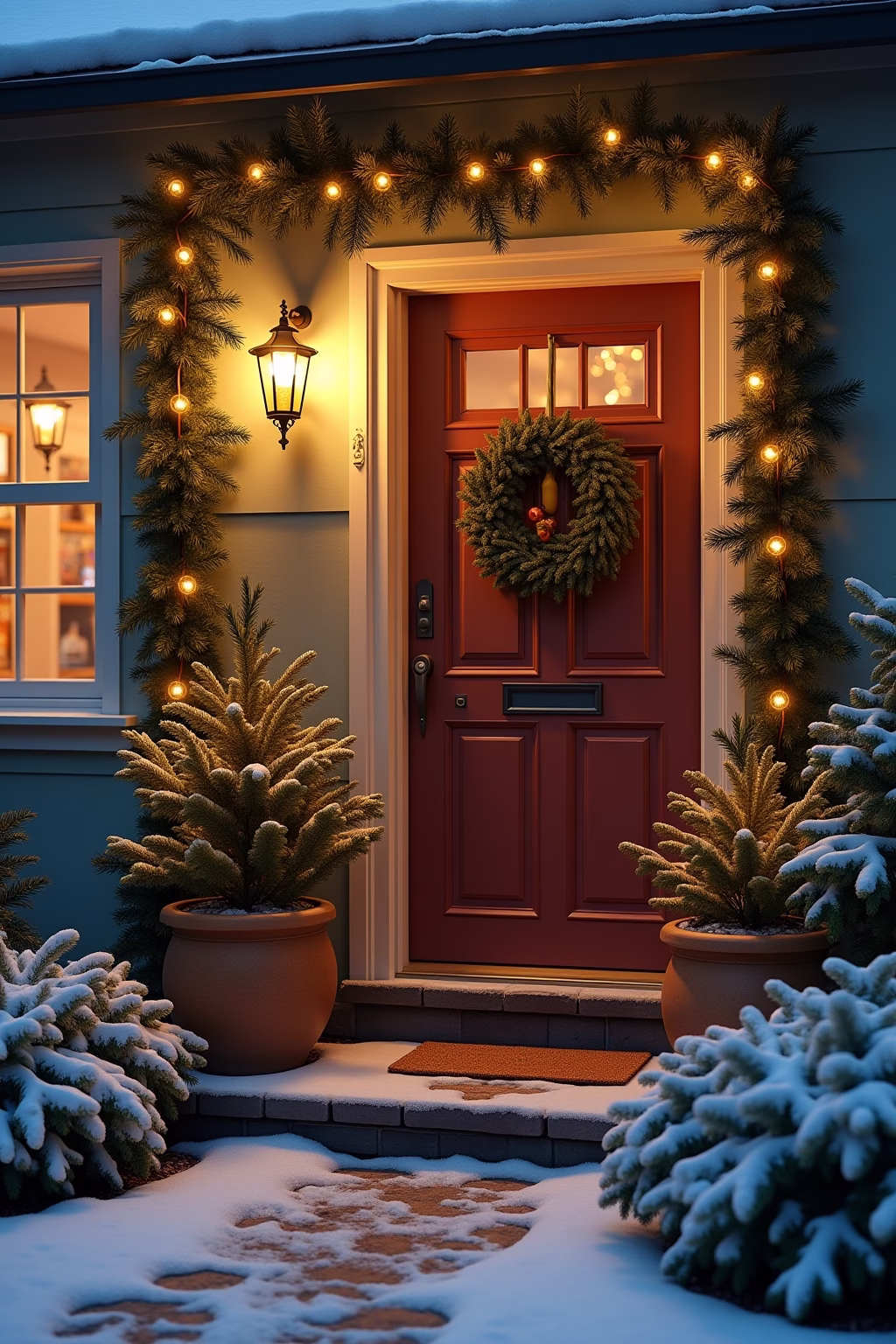 weihnachtsdeko draussen eingang outline 3 1