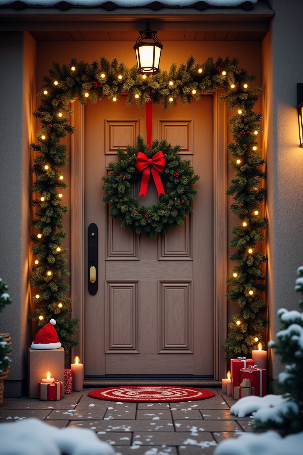 weihnachtsdeko draussen eingang outline 4