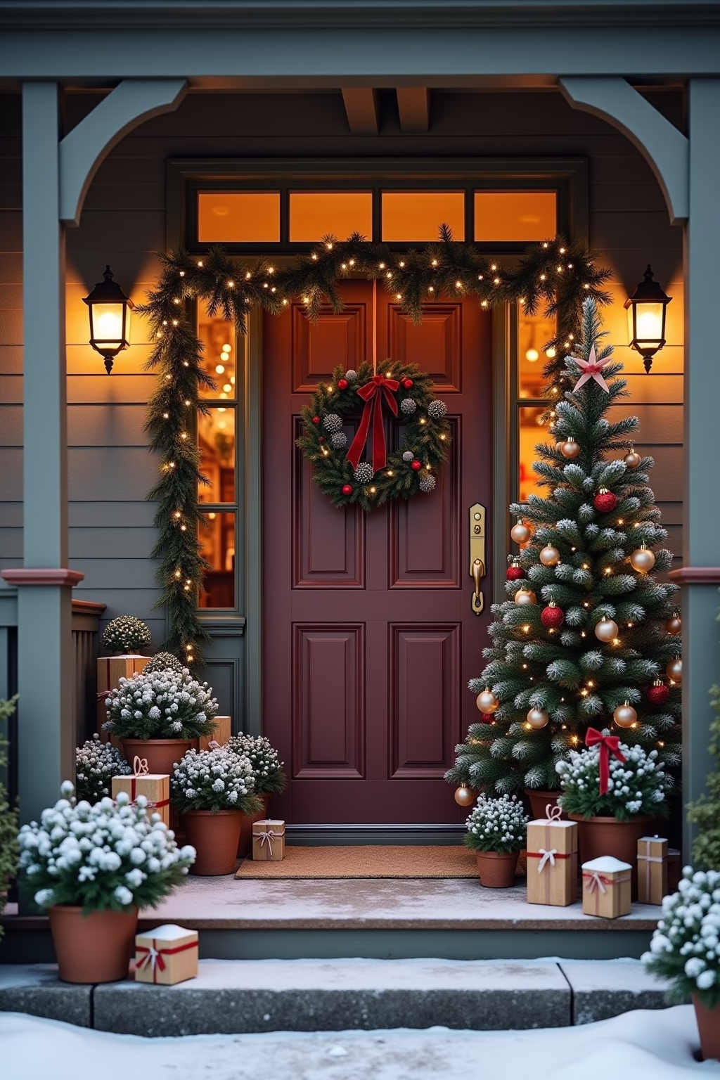 weihnachtsdeko draussen eingang outline 5 1