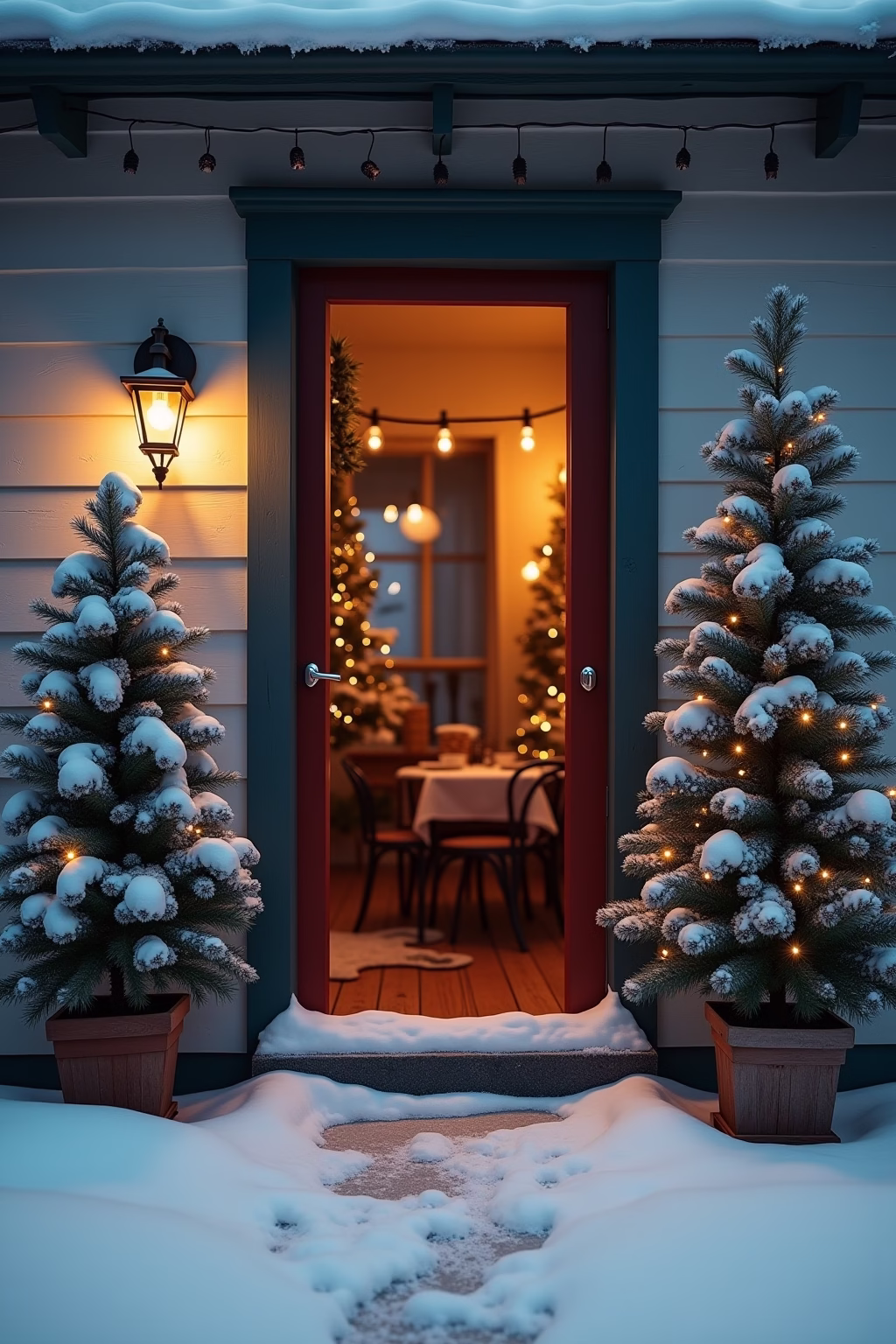 weihnachtsdeko draussen eingang outline 8 1