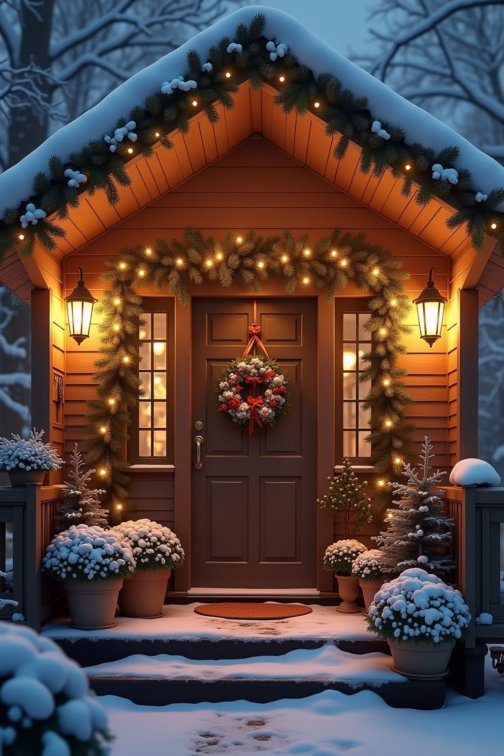 winter deko hauseingang outline 1