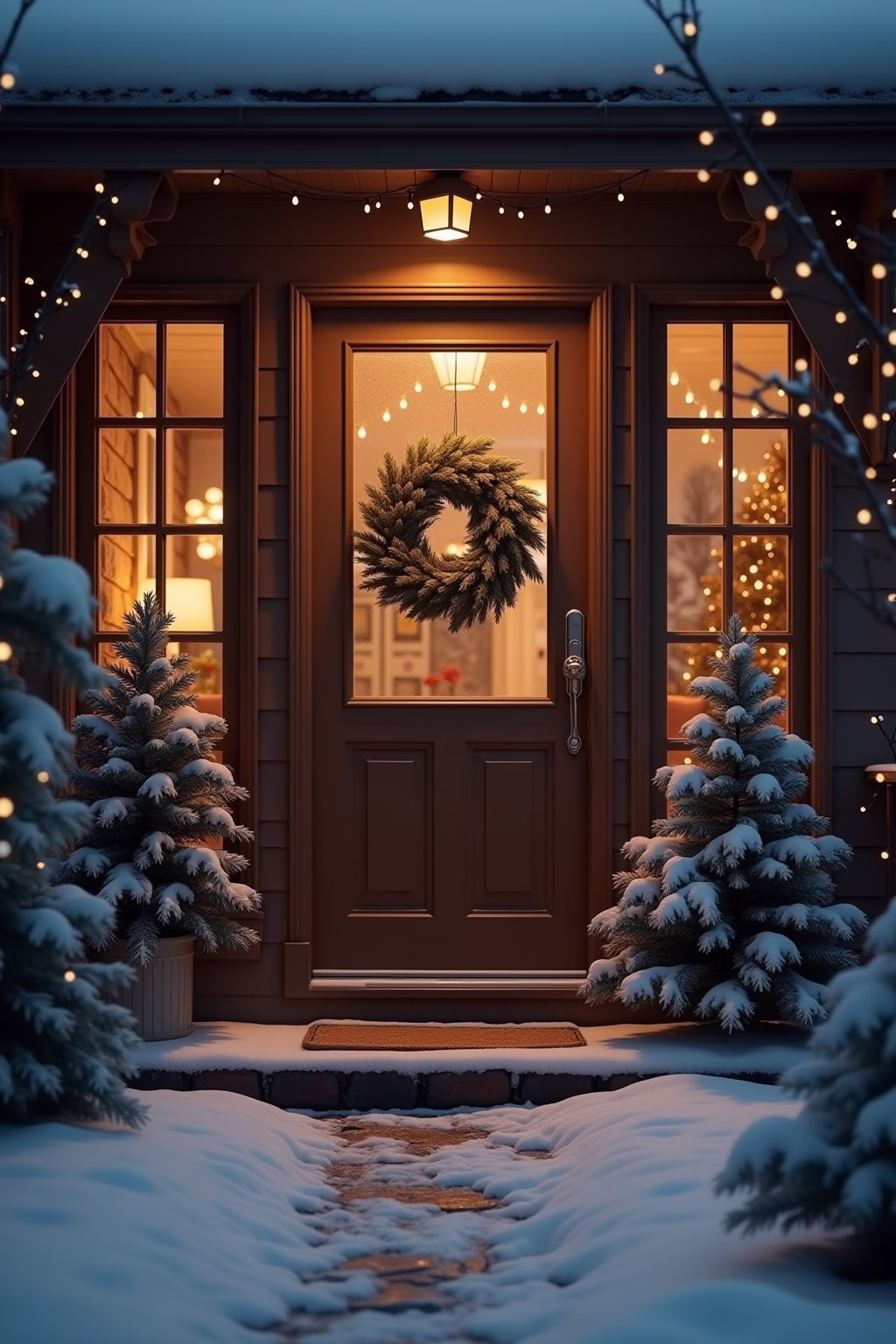 winter deko hauseingang outline 2