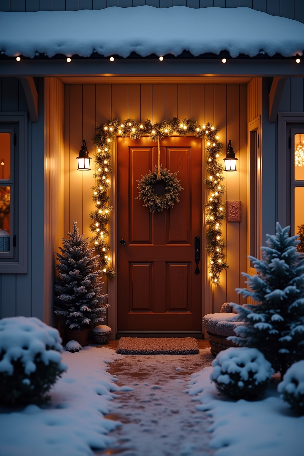 winter deko hauseingang outline 4