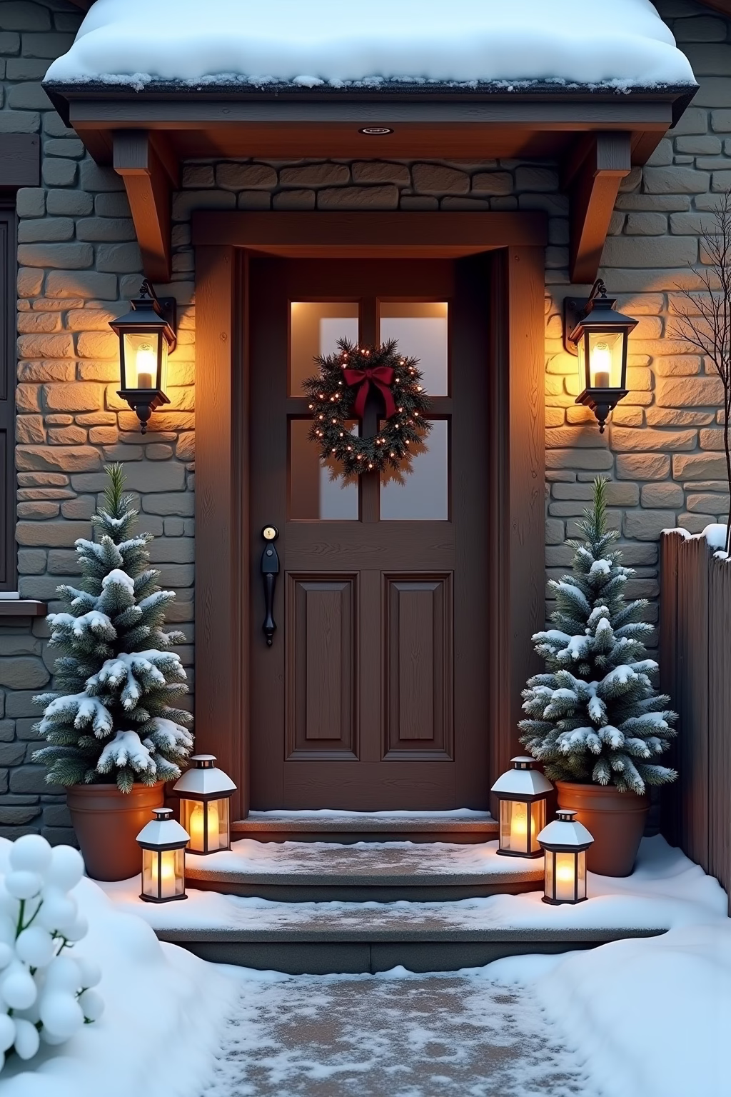 winter deko hauseingang outline 8