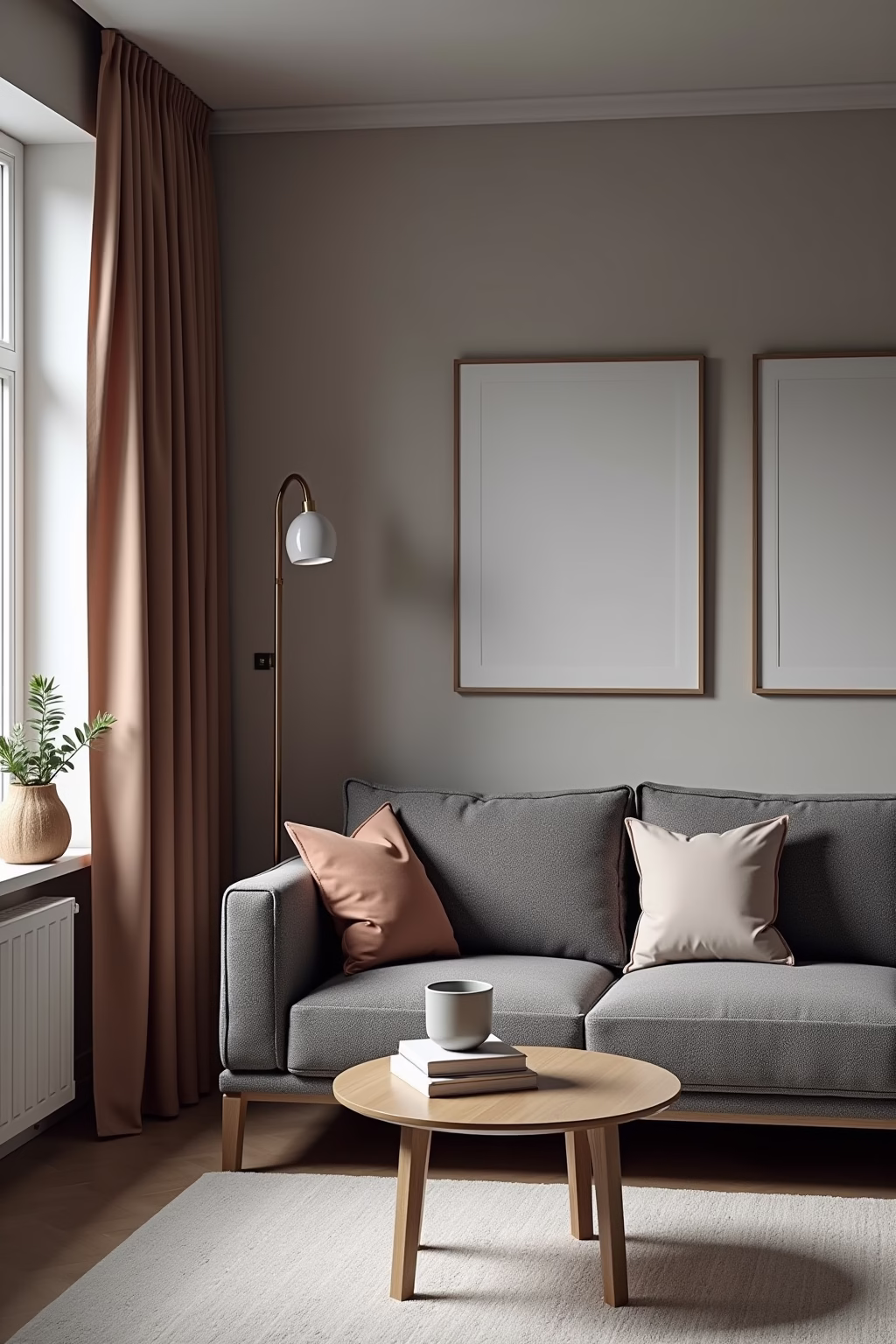 wohnzimmer mit grauer couch einrichten outline 2