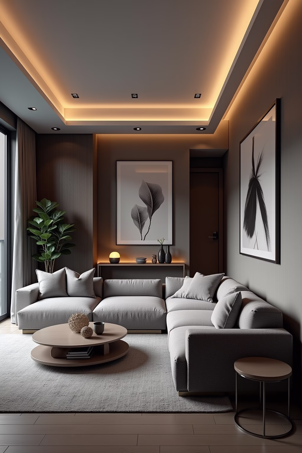 wohnzimmer mit grauer couch einrichten outline 8